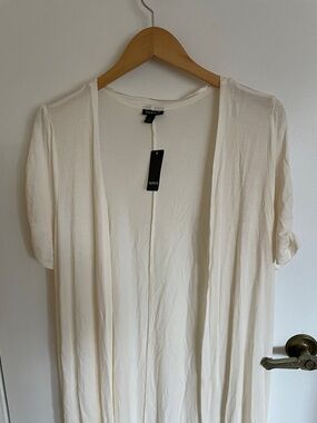 Torrid Ivory Short-Sleeve Open Front Cardigan